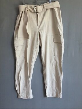 Banana Republic Slim Refined Stretch Cargo Pant in Cream White